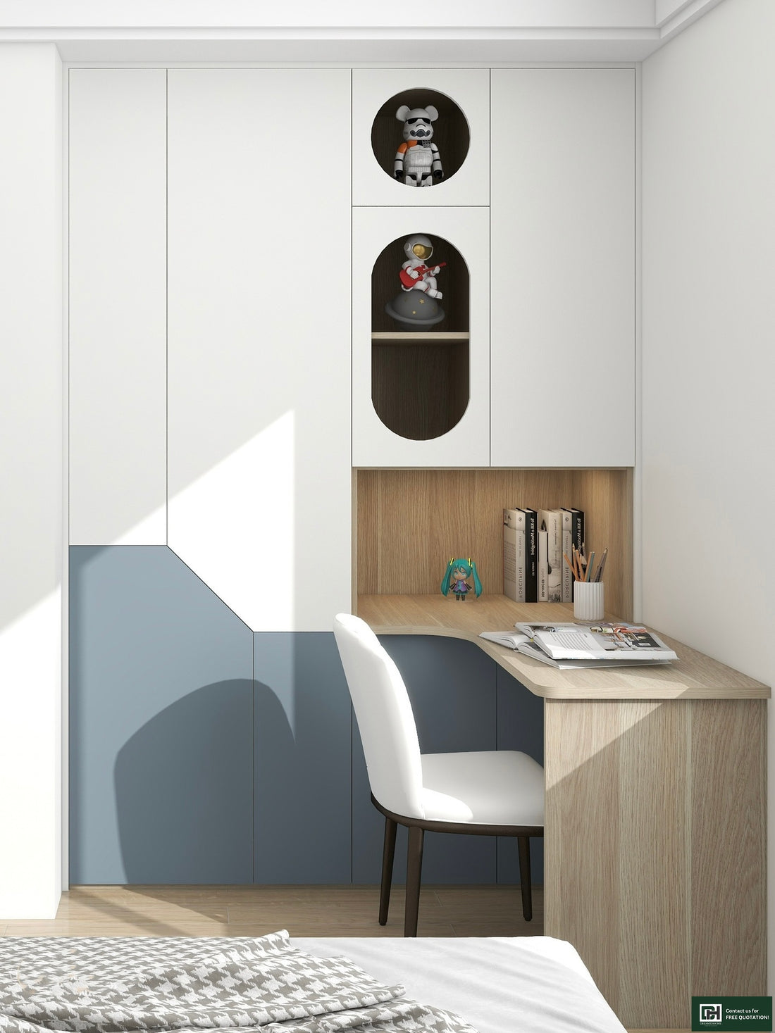 Efficiency and Elegance: The All-in-One Solution - Built-In Cabinet with Desk